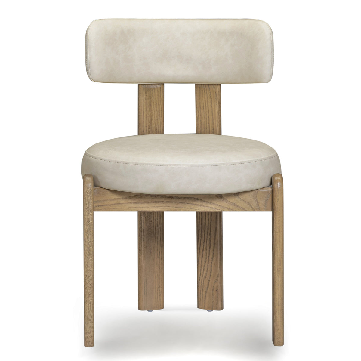 TOV Furniture Odessa Performance Vegan Leather Dining Chair in cream vegan leather and oak, primary product view