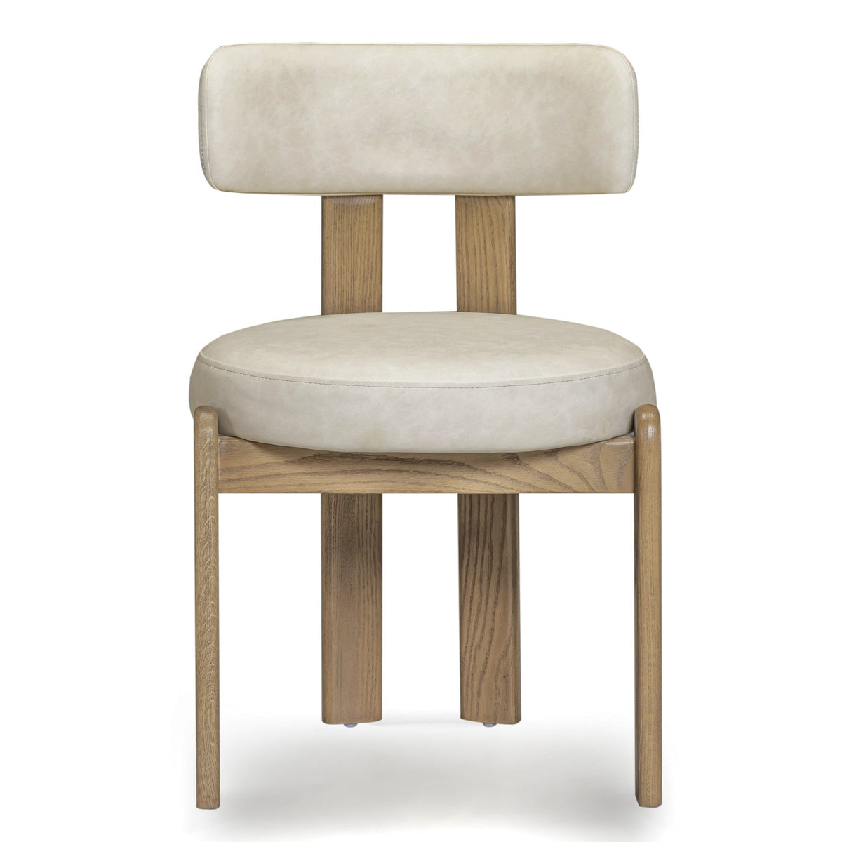 TOV Furniture Odessa Performance Vegan Leather Dining Chair in cream vegan leather and oak, primary product view