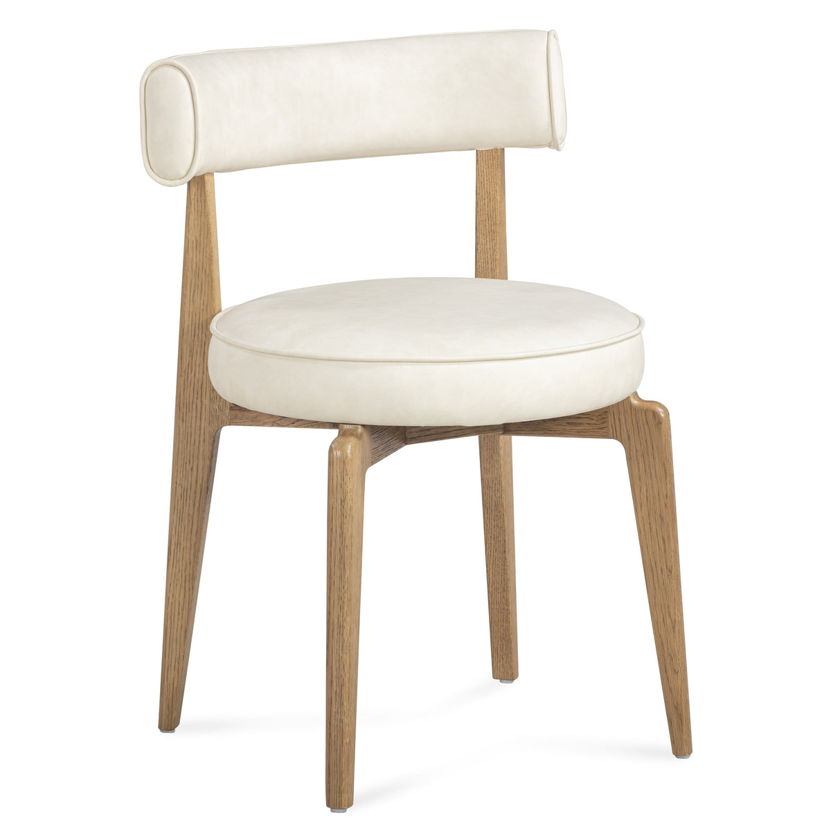 TOV Furniture Nikita Performance Vegan Leather Dining Chair in cream vegan leather and oak, primary product view