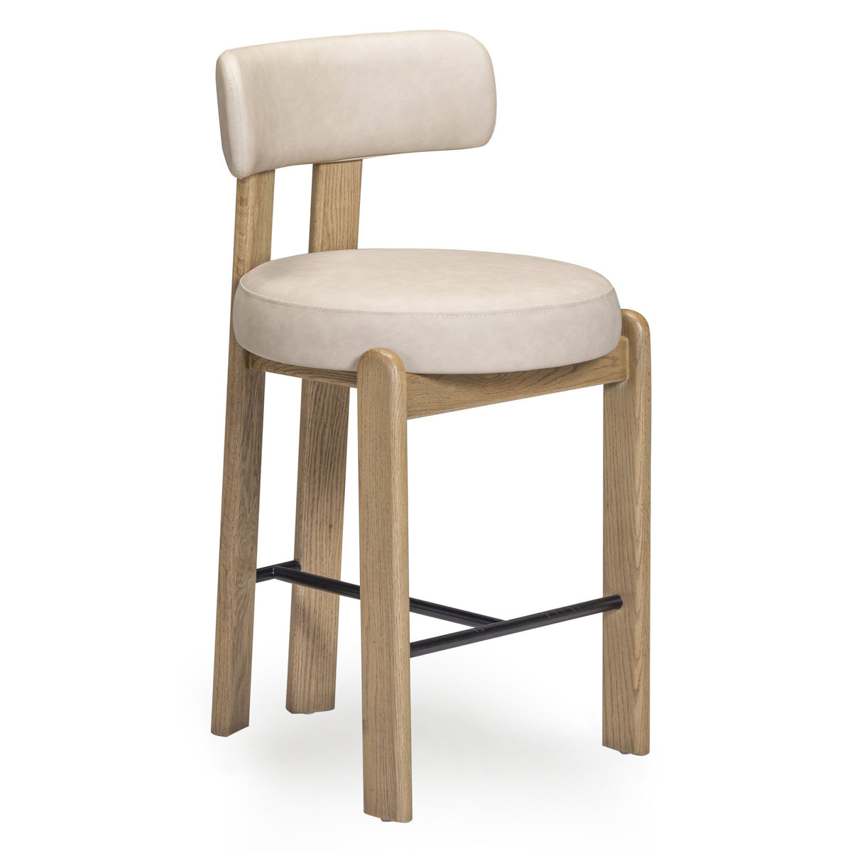 TOV Furniture Odessa Taupe Performance Vegan Leather Counter Stool
