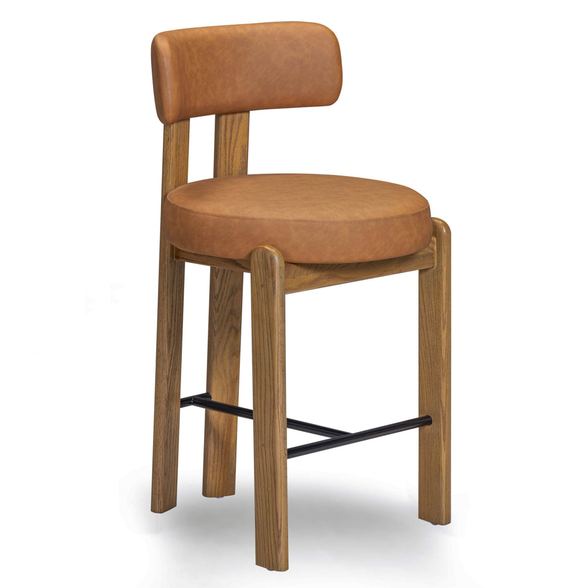 TOV Furniture Odessa Brown Performance Vegan Leather Counter Stool