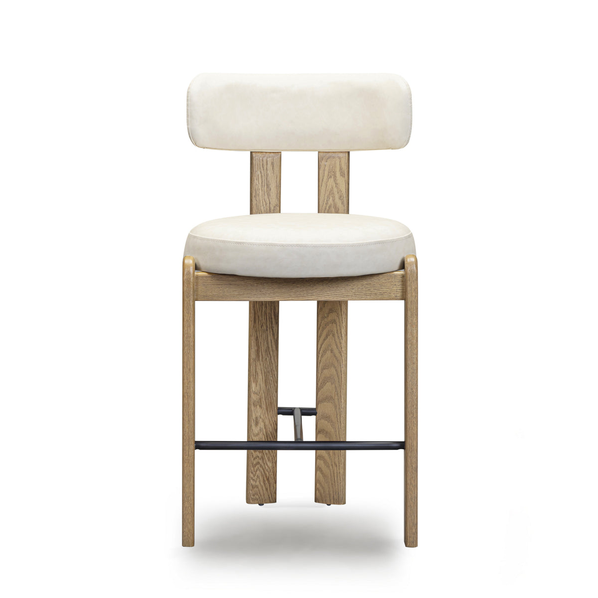 TOV Furniture Odessa Performance Vegan Leather Counter Stool in cream vegan leather, primary product view