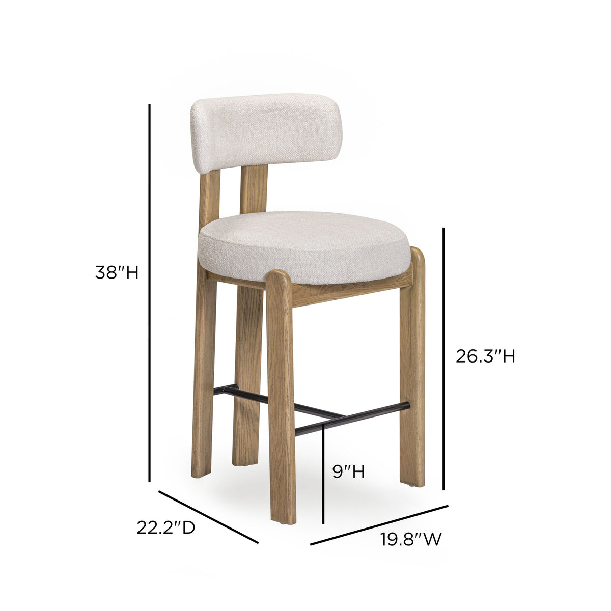 TOV Furniture Odessa Cream Performance Counter Stool