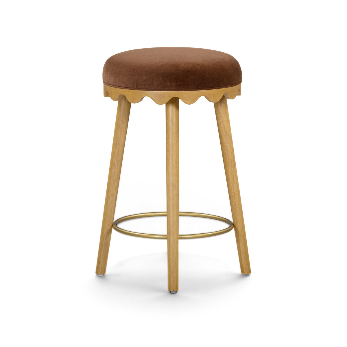 TOV Furniture Oodle Performance Vegan Mohair Bar and Counter Stool in bronze faux mohair, primary product view