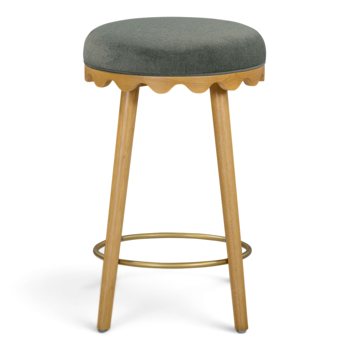 TOV Furniture Oodle Green Performance Vegan Mohair Counter Stool