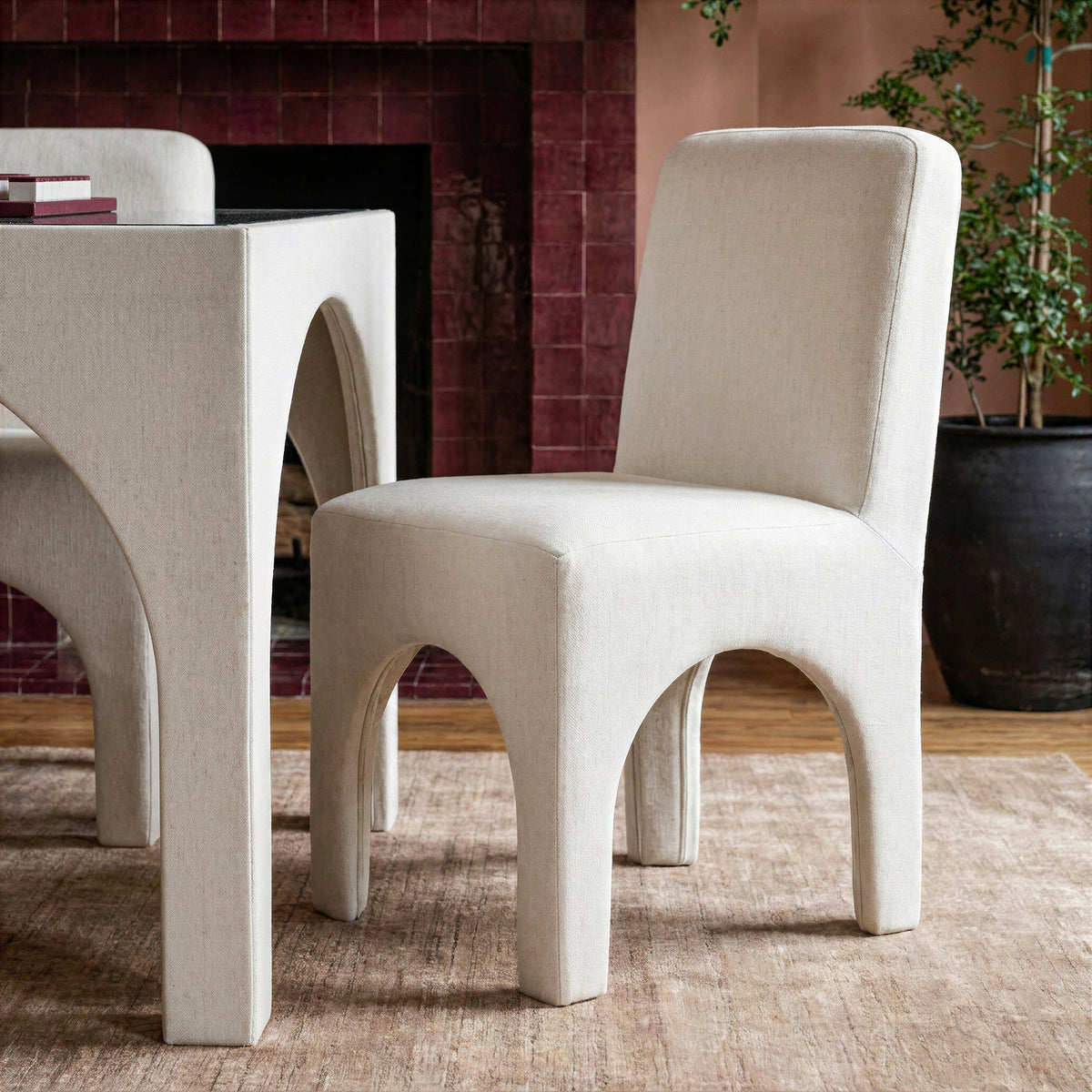 TOV Furniture Tomlin Cream Performance Chenille Dining Chair