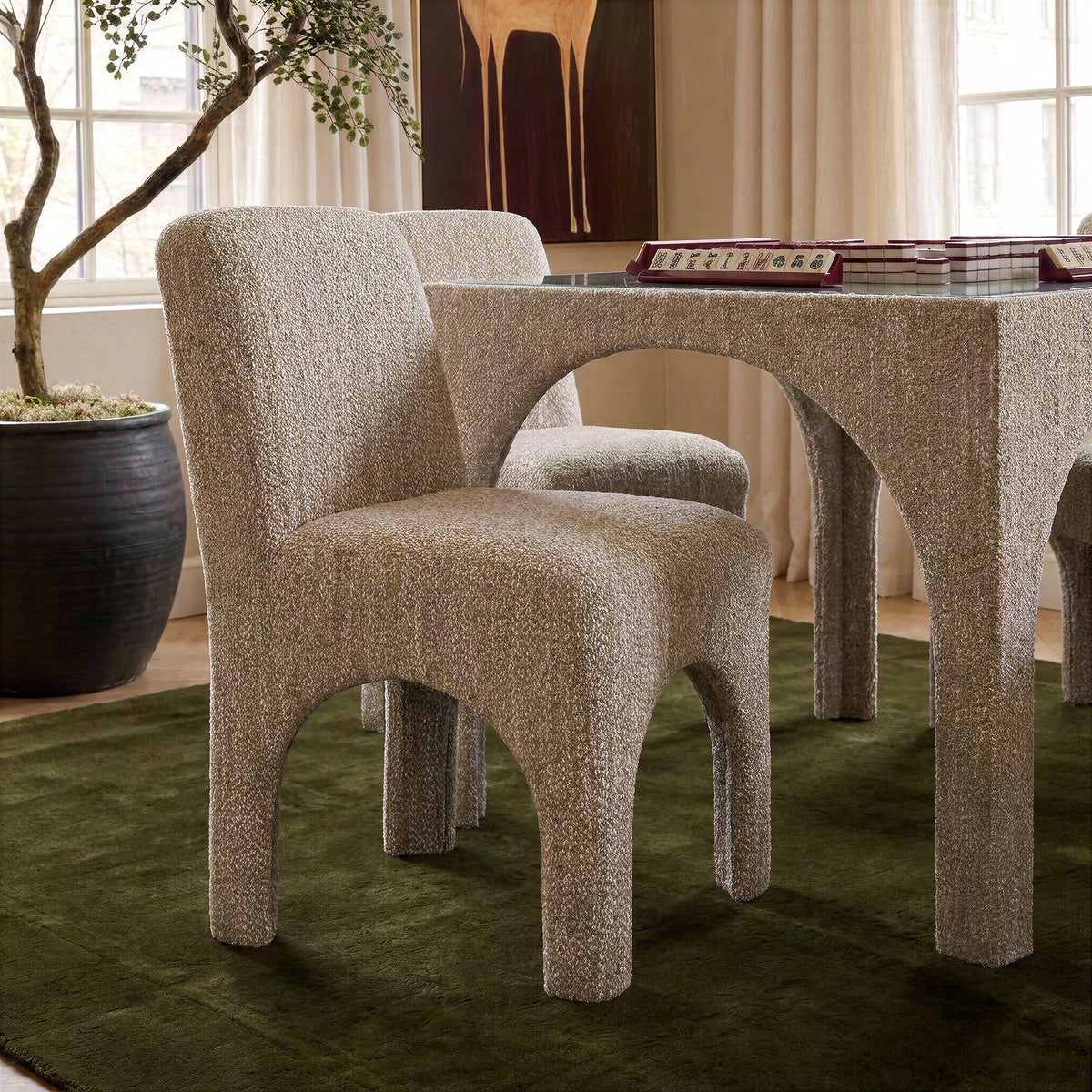 TOV Furniture Tomlin Beige Performance Chenille Dining Chair