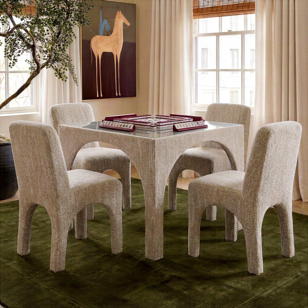 TOV Furniture Tomlin Beige Performance Chenille Dining Chair