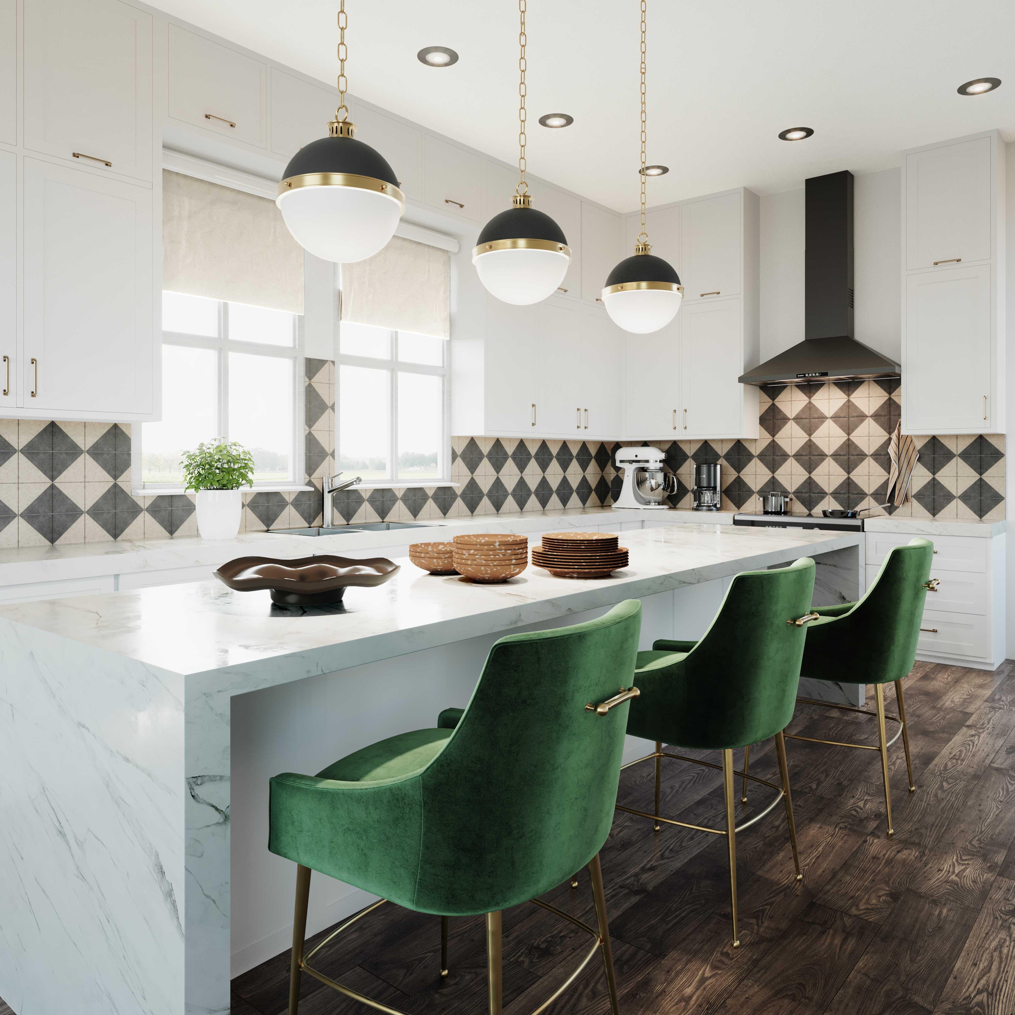 TOV Furniture Beatrix Velvet Counter Stool