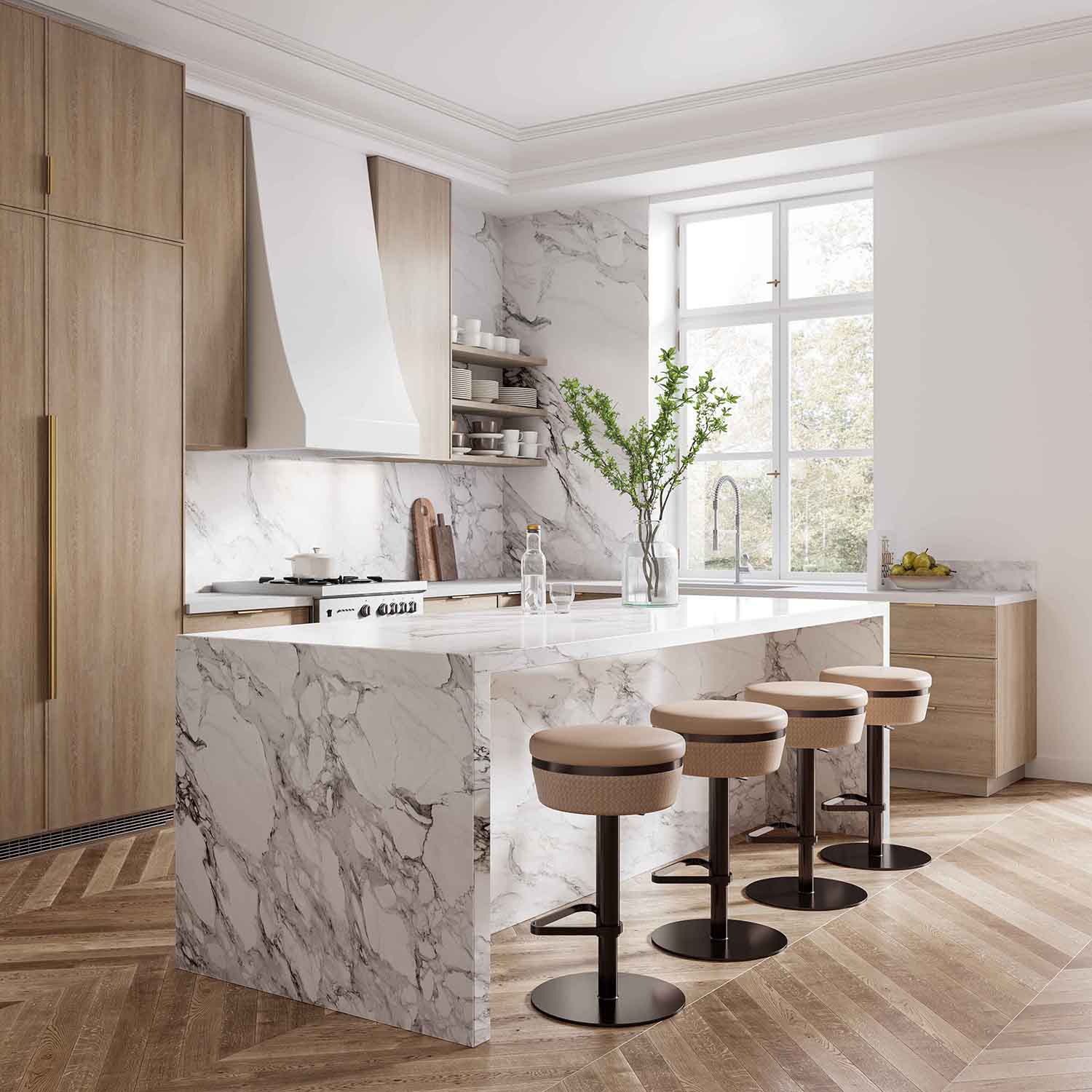 TOV Furniture Astro Woven Vegan Leather Adjustable Stool