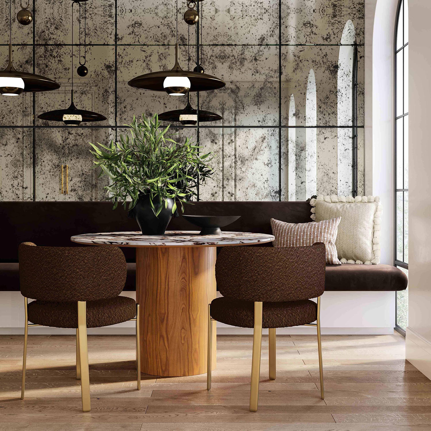 TOV Furniture Margaret Chocolate Brown Performance Boucle Dining Chair