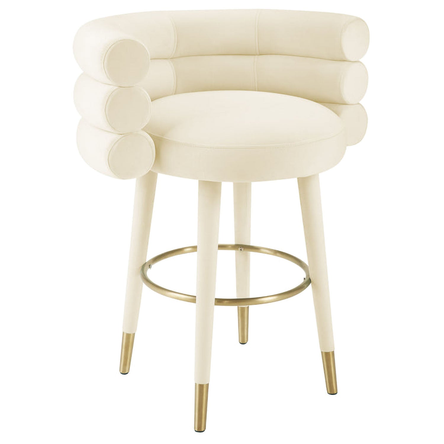 TOV Furniture Betty Cream Velvet Counter Stool