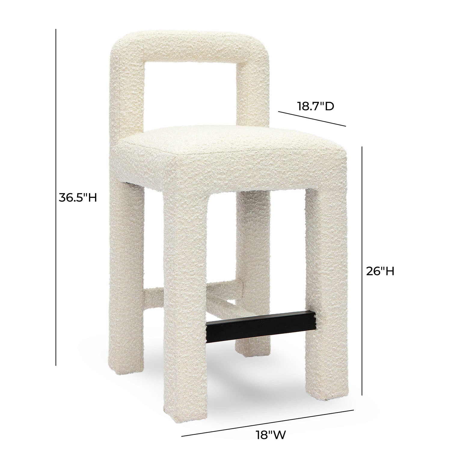 TOV Furniture Hazel Boucle Counter Stool