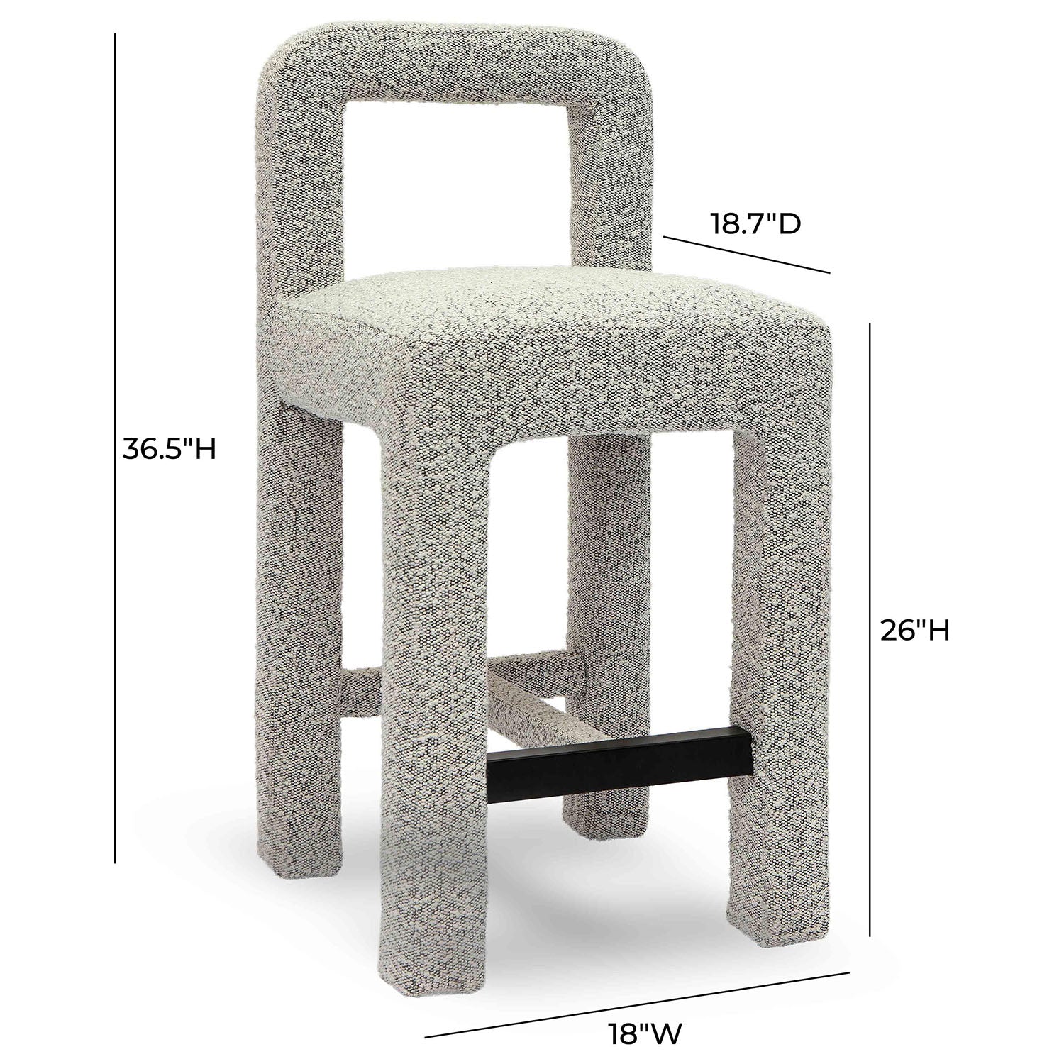 TOV Furniture Hazel Boucle Counter Stool