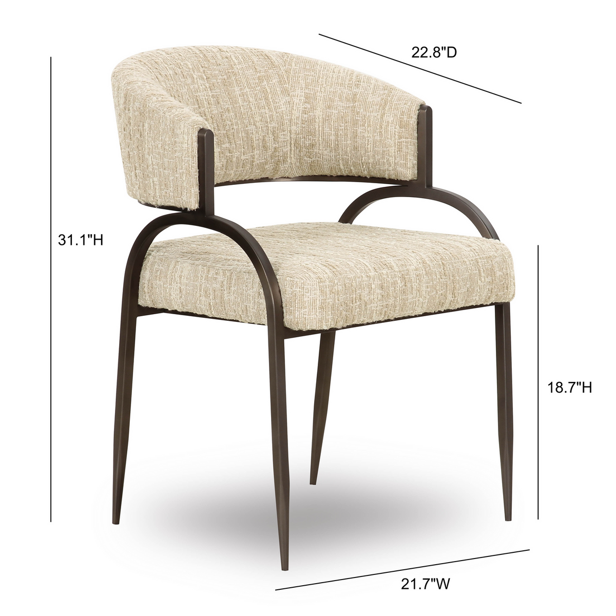 TOV Furniture Tatum Taupe Textured Performance Boucle Dining Chair