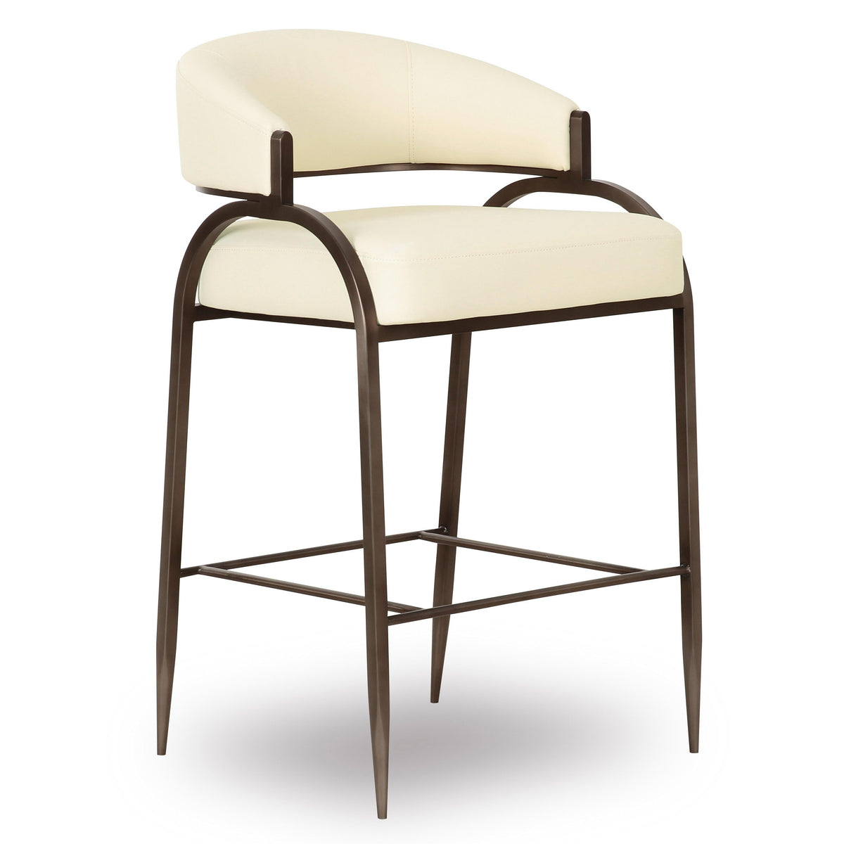 TOV Furniture Tatum Performance Vegan Leather Counter Stool in cream vegan leather, primary product view