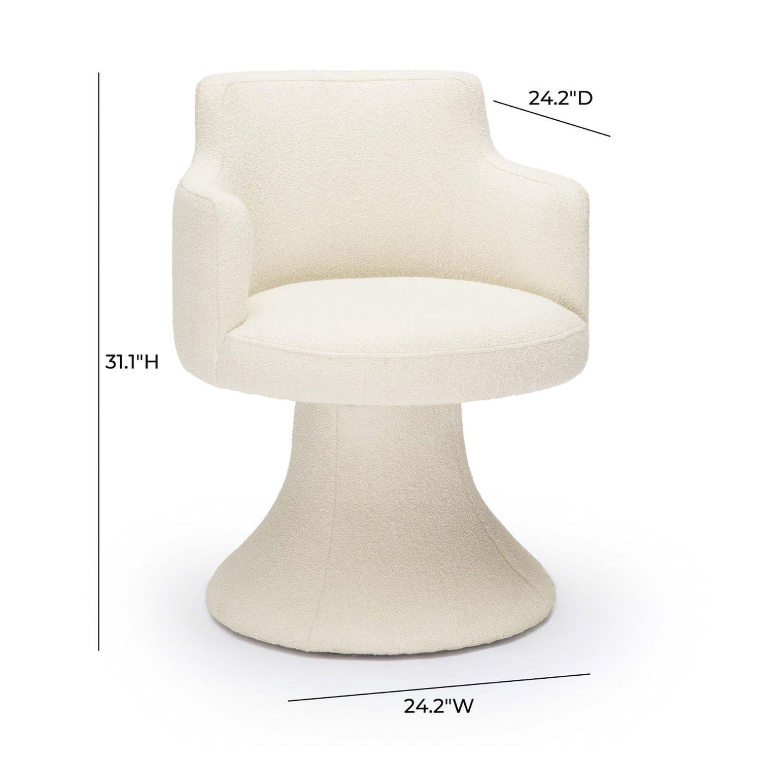 TOV Furniture Jeffree Performance Boucle Swivel Dining Chair