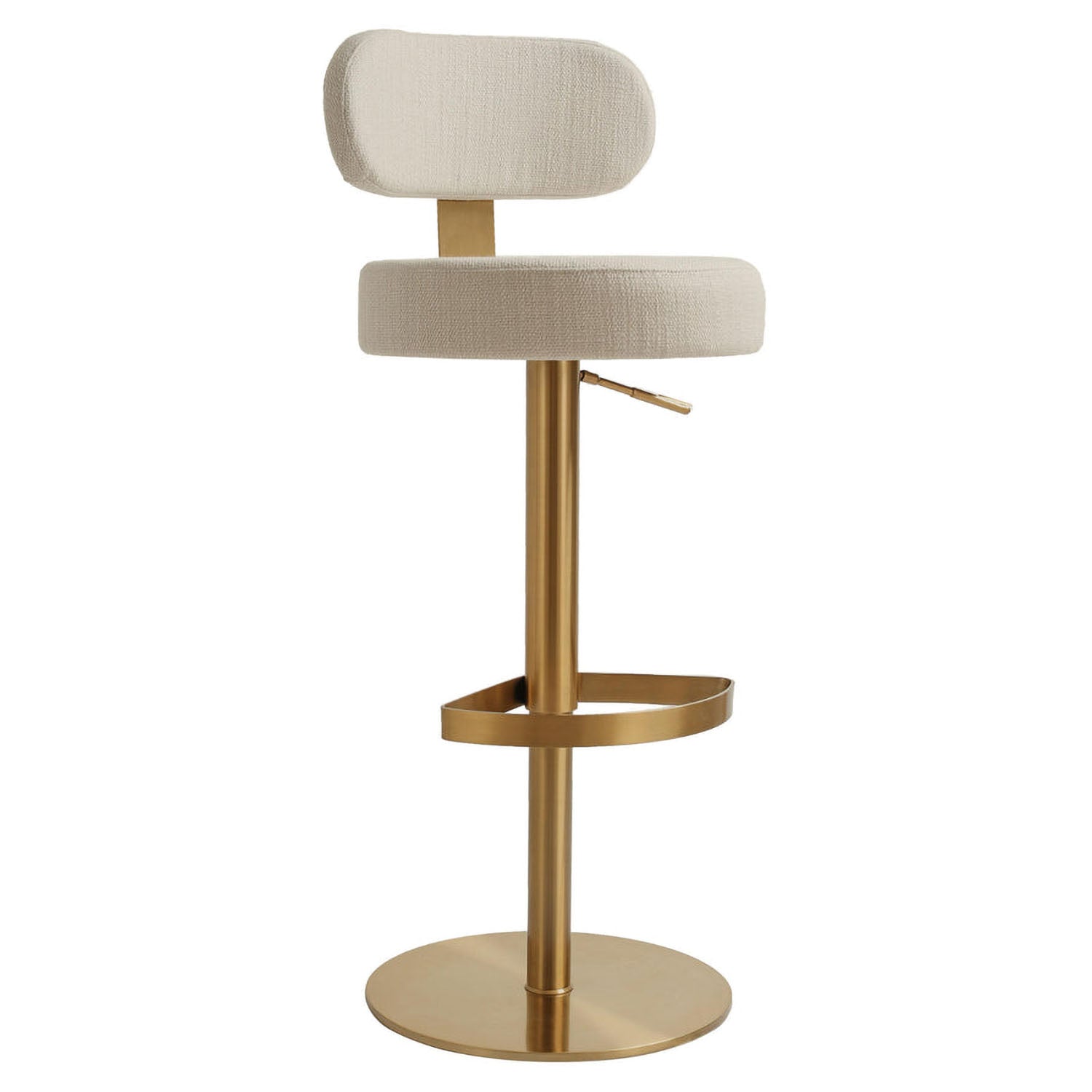 TOV Furniture Primrose Cream Textured Performance Adjustable Stool