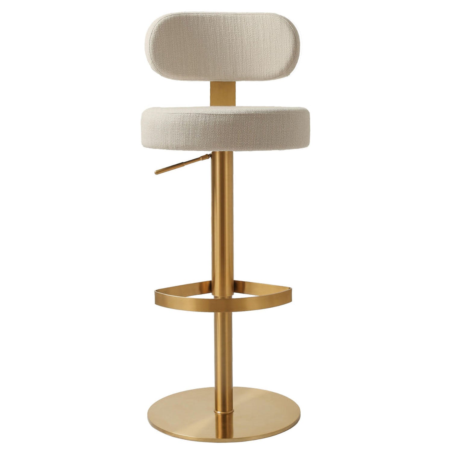 TOV Furniture Primrose Cream Textured Performance Adjustable Stool