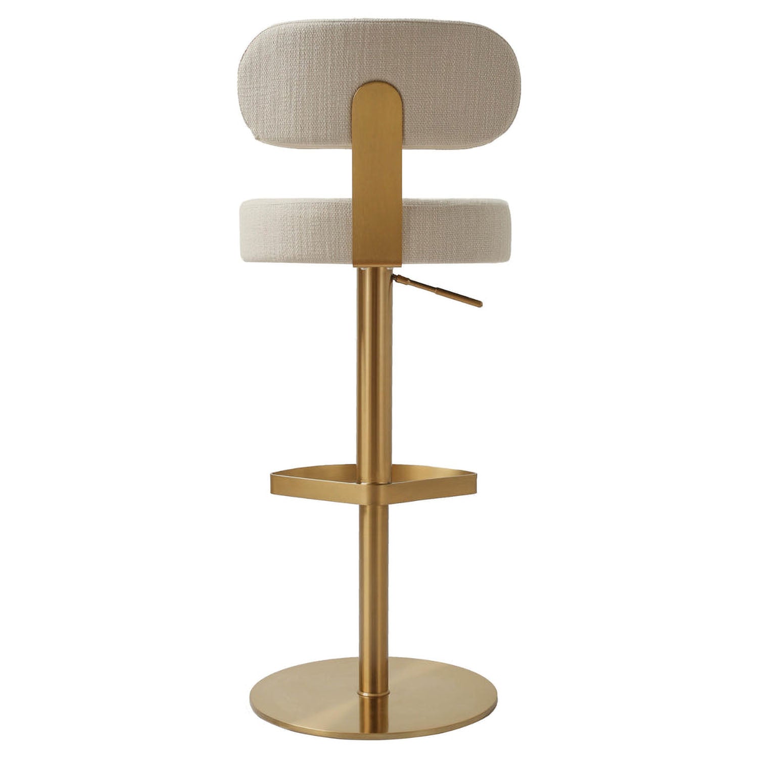TOV Furniture Primrose Cream Textured Performance Adjustable Stool