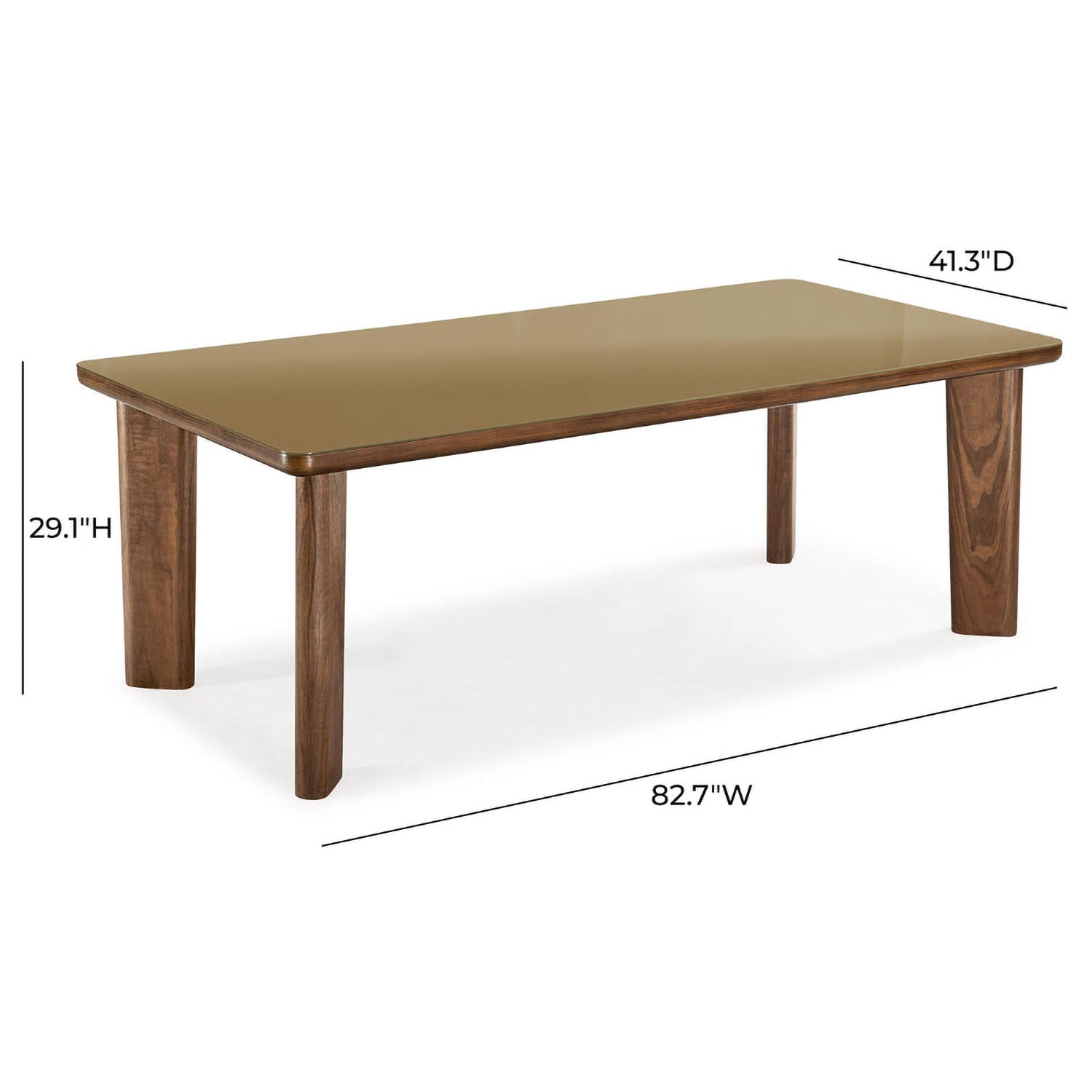 TOV Furniture Oani Walnut and Glass Rectangular Dining Table