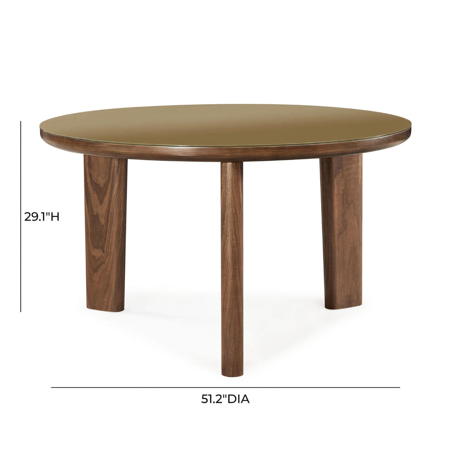TOV Furniture Oani Walnut and Glass Round Dining Table