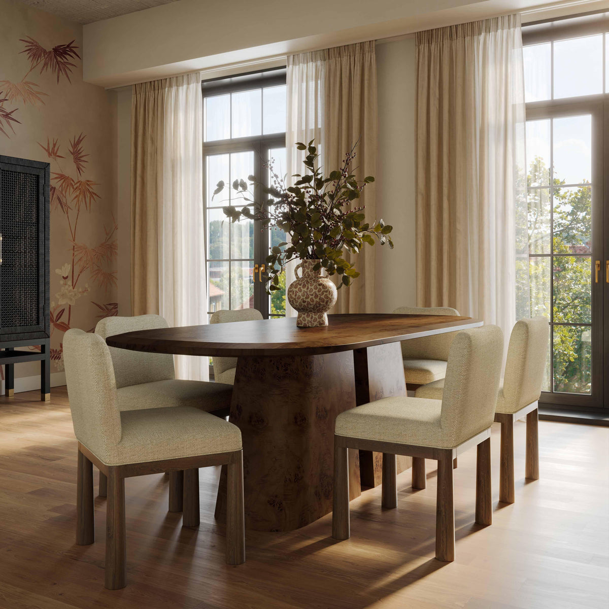 TOV Furniture Tiara Cream Performance Basketweave Dining Chair