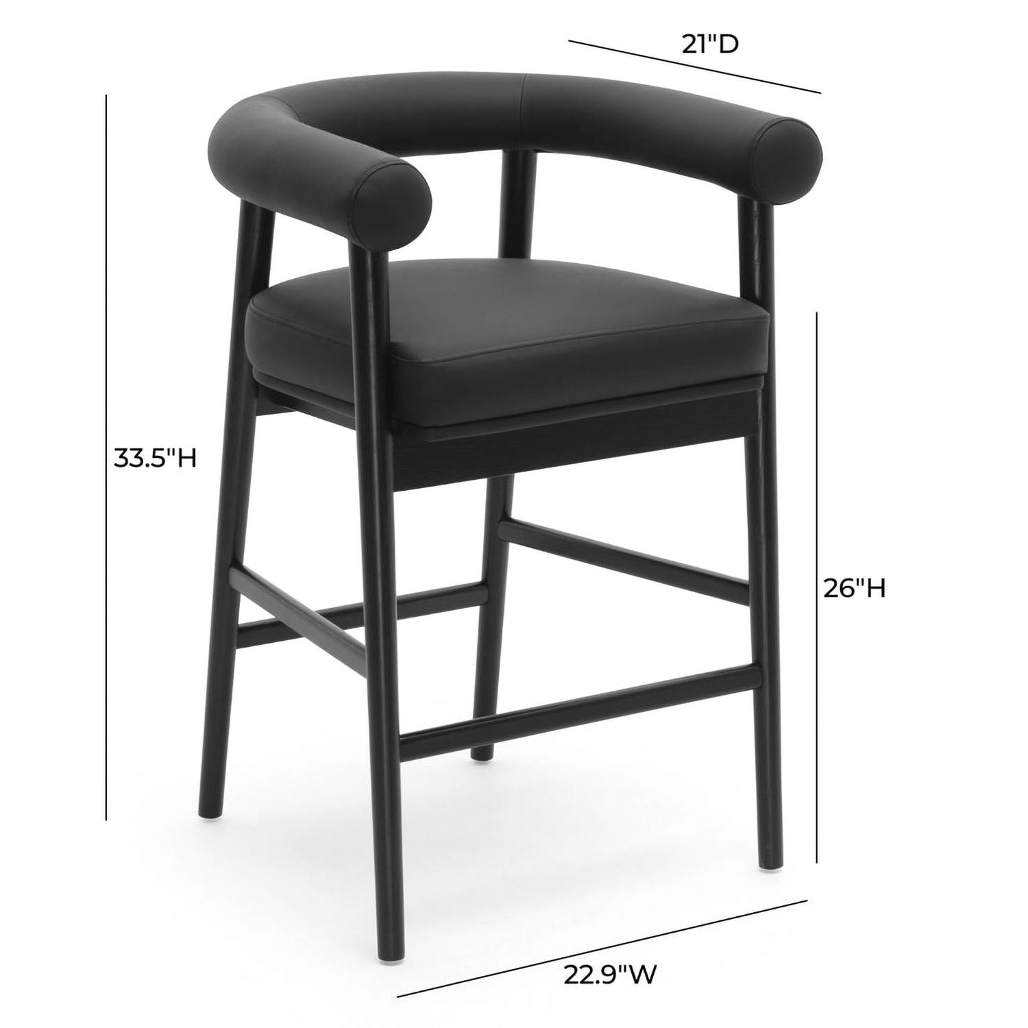 TOV Furniture Spara Performance Vegan Leather Counter Stool