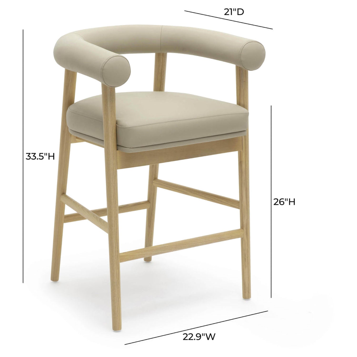 TOV Furniture Spara Performance Vegan Leather Counter Stool