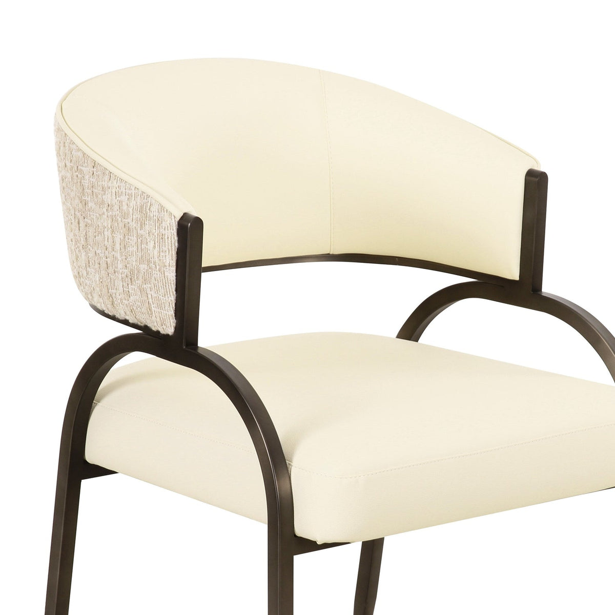 TOV Furniture Tatum Cream 2-Tone Performance Vegan Leather Dining Chair