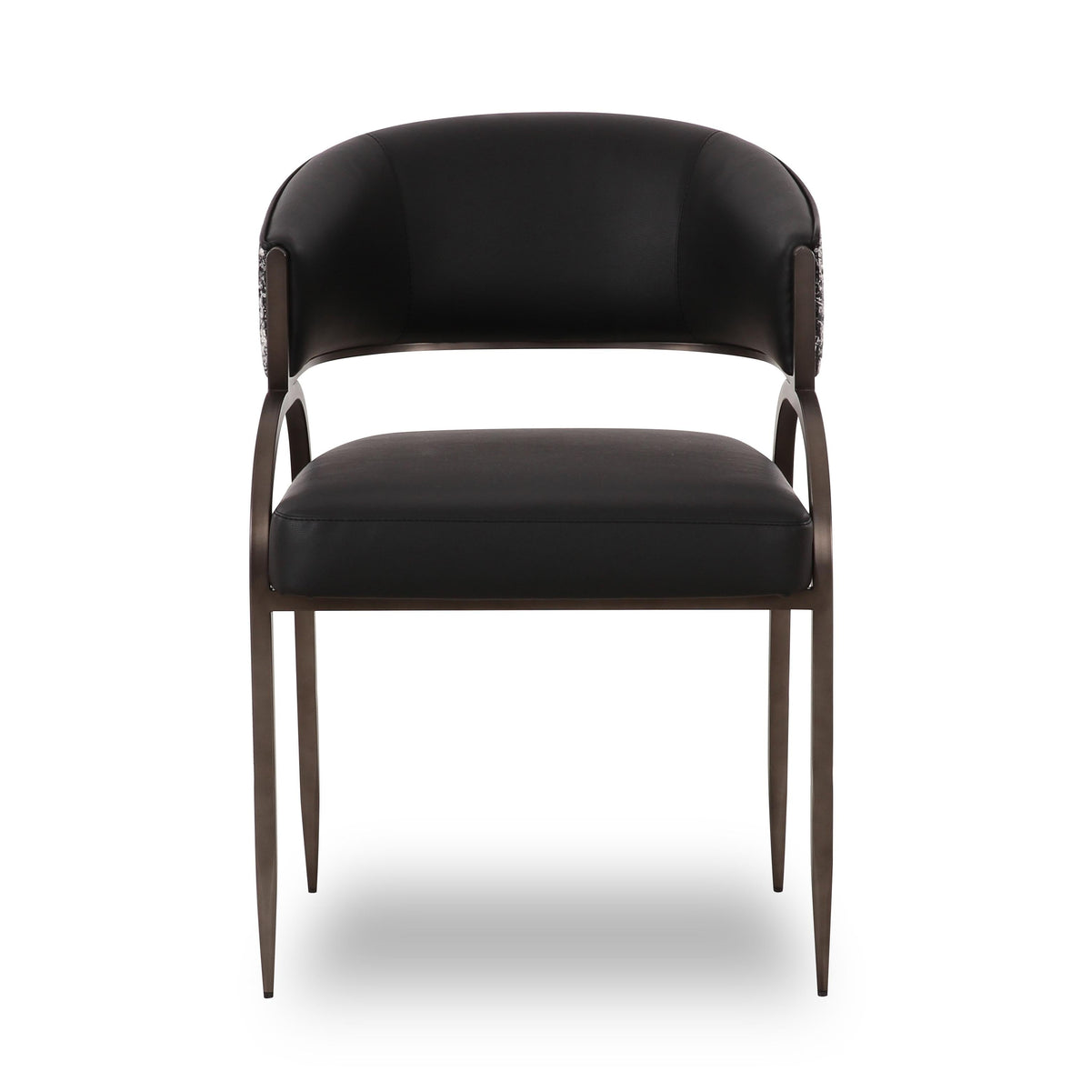 TOV Furniture Tatum Black 2-Tone Performance Vegan Leather Dining Chair