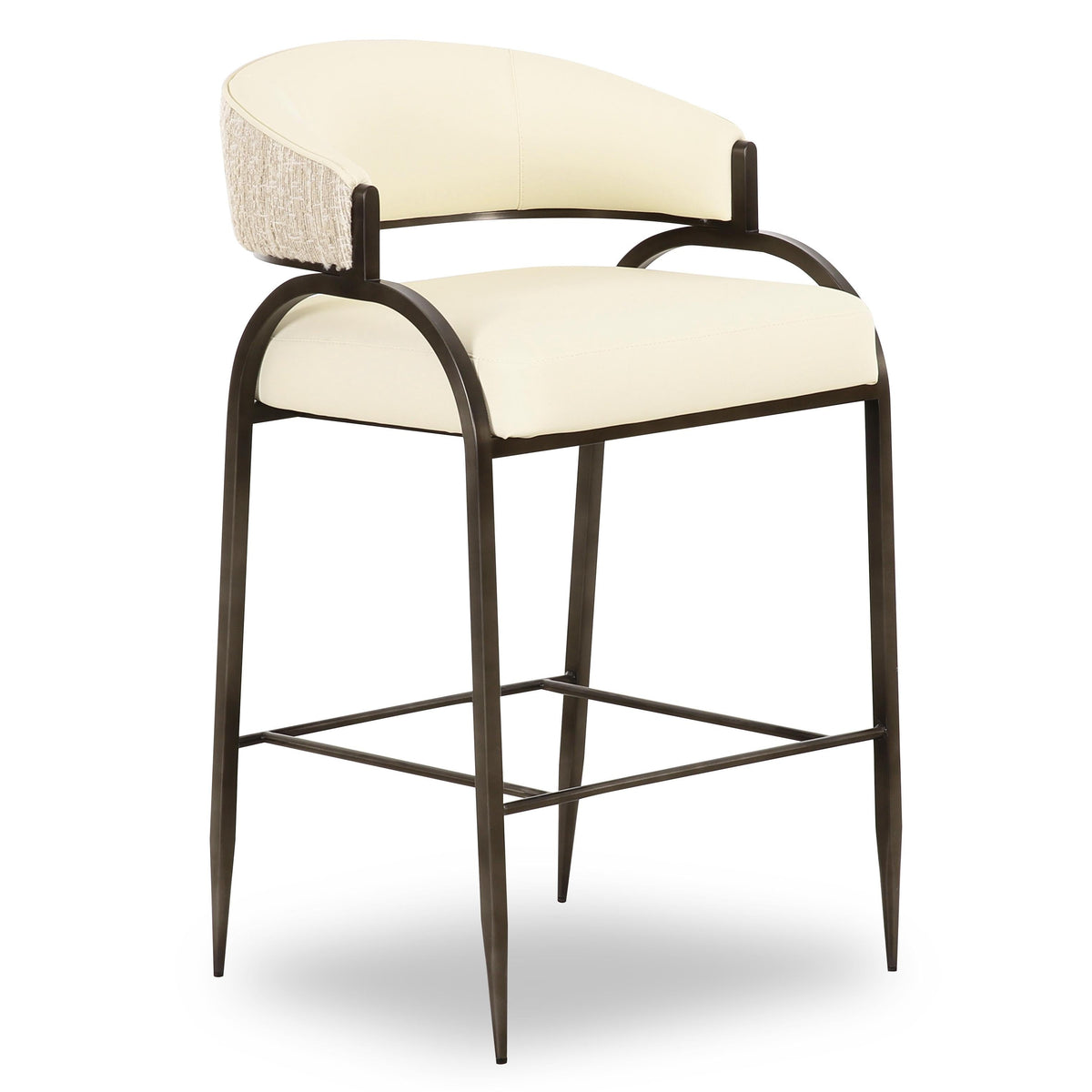 TOV Furniture Tatum 2-Tone Performance Vegan Leather Counter Stool in cream vegan leather, primary product view