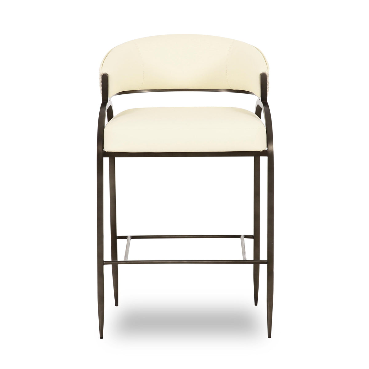 TOV Furniture Tatum Cream 2-Tone Performance Vegan Leather Counter Stool