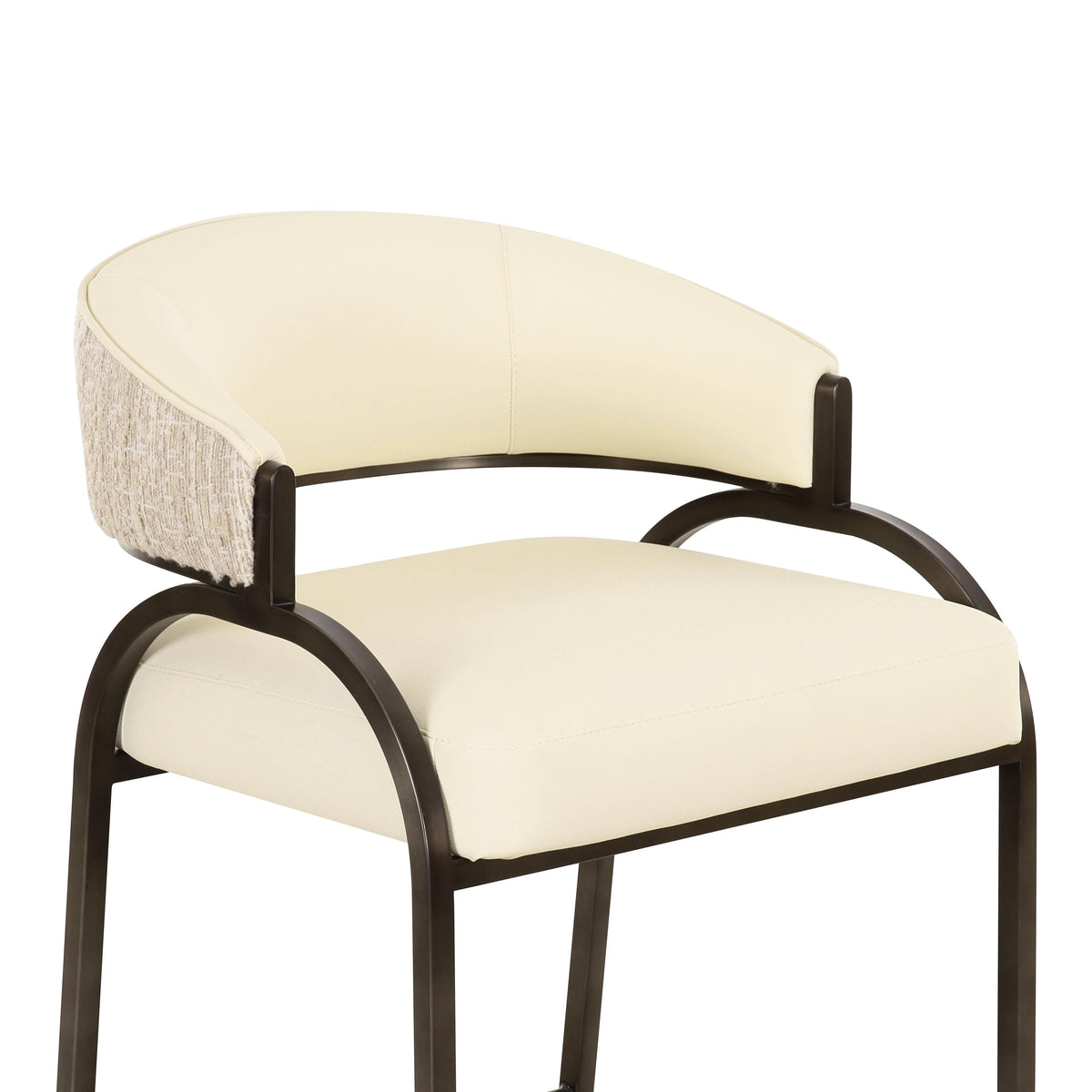 TOV Furniture Tatum Cream 2-Tone Performance Vegan Leather Counter Stool
