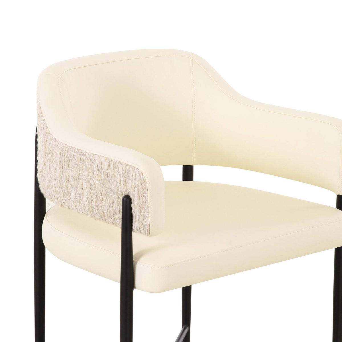 TOV Furniture Sezanne 2-Tone Cream Performance Vegan Leather Dining Chair