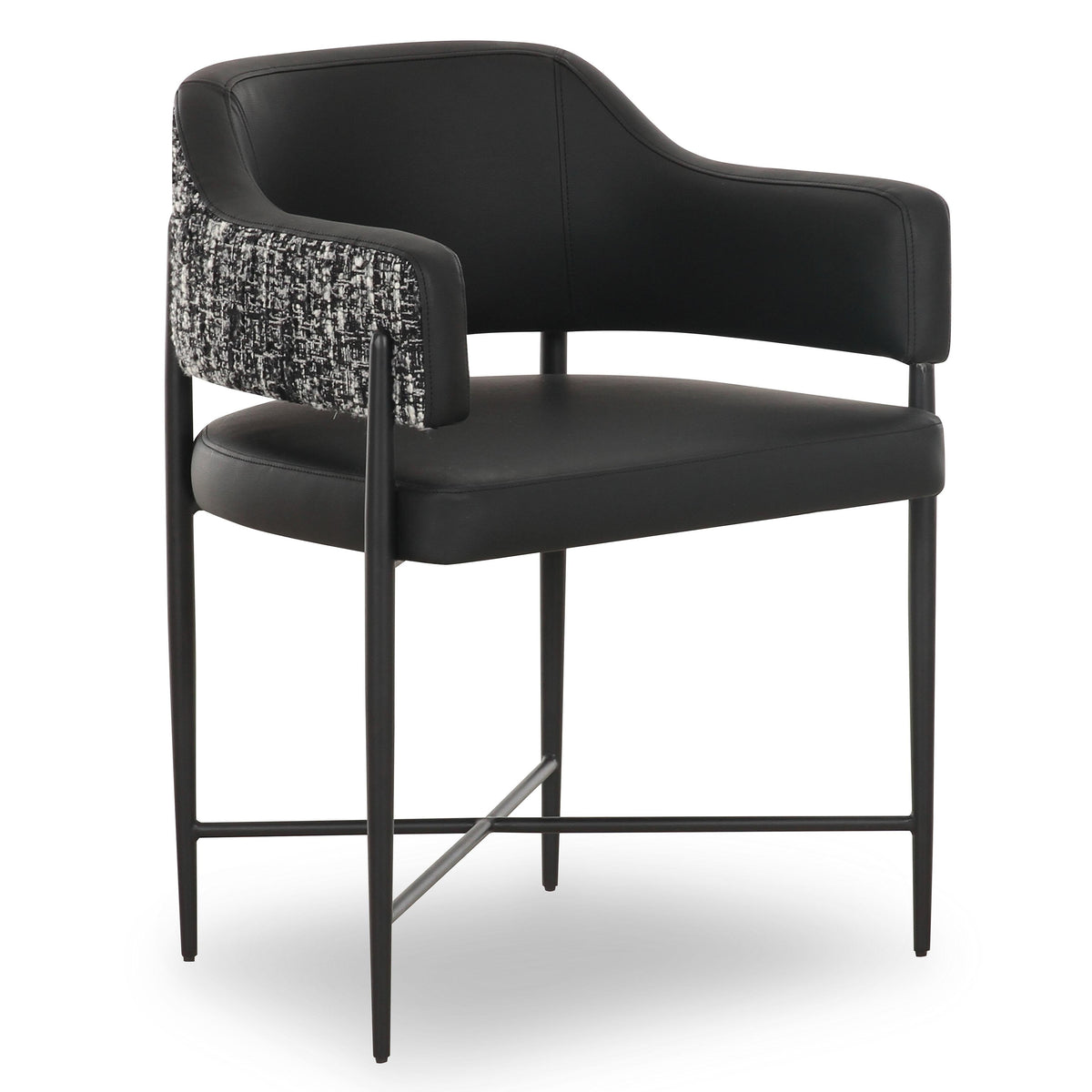 TOV Furniture Sezanne 2-Tone Performance Vegan Leather Dining Chair in black vegan leather, primary product view