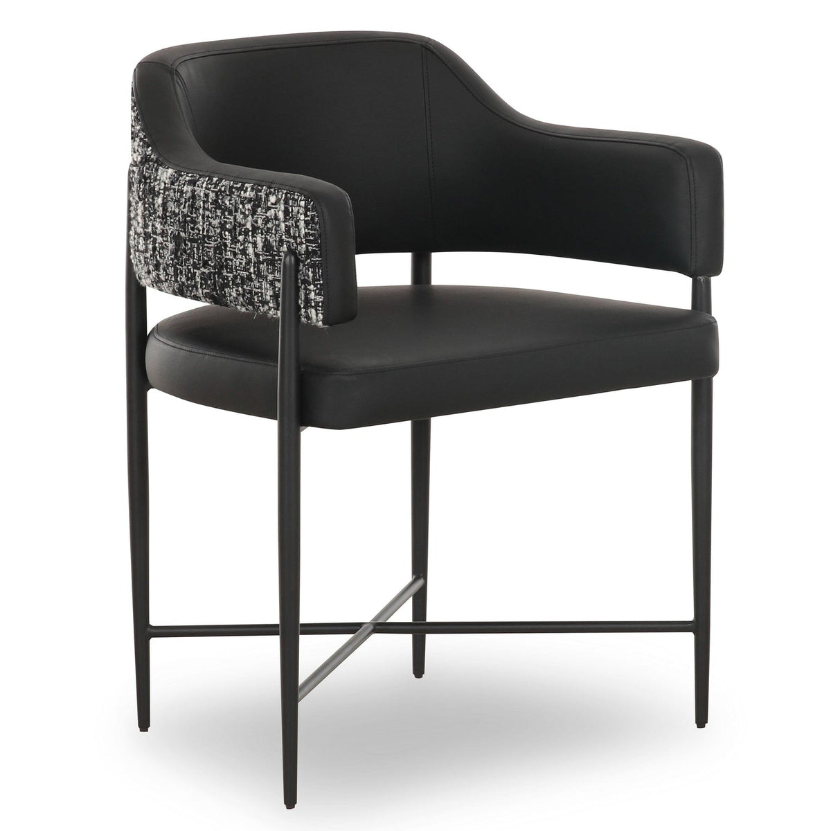 TOV Furniture Sezanne 2-Tone Performance Vegan Leather Dining Chair in black vegan leather, primary product view