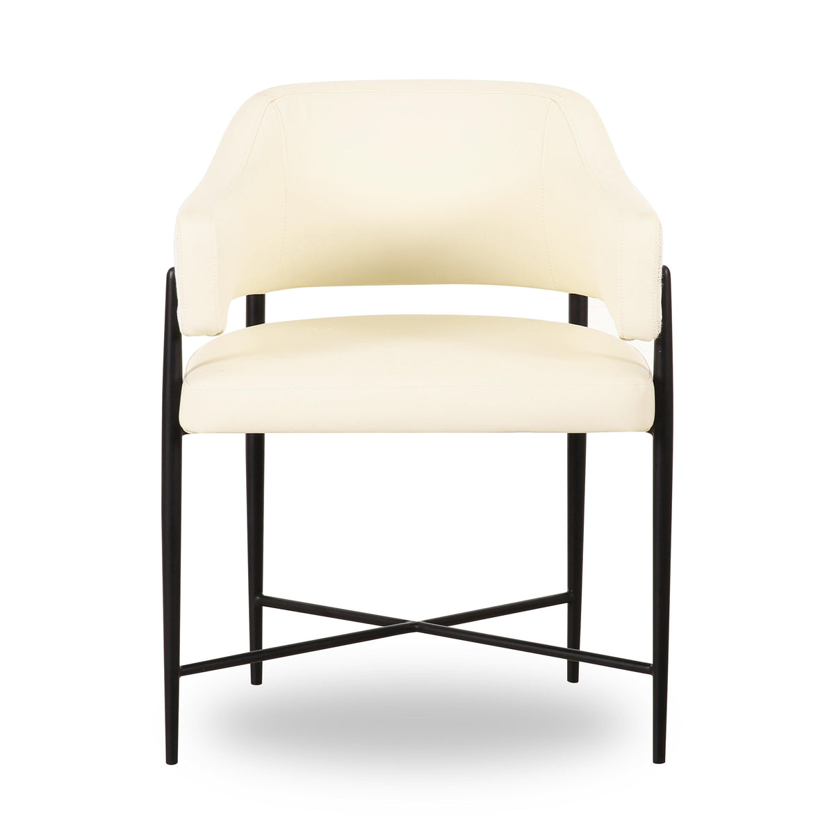 TOV Furniture Sezanne Cream 2-Tone Cream Performance Vegan Leather and Jacquard Dining Chair