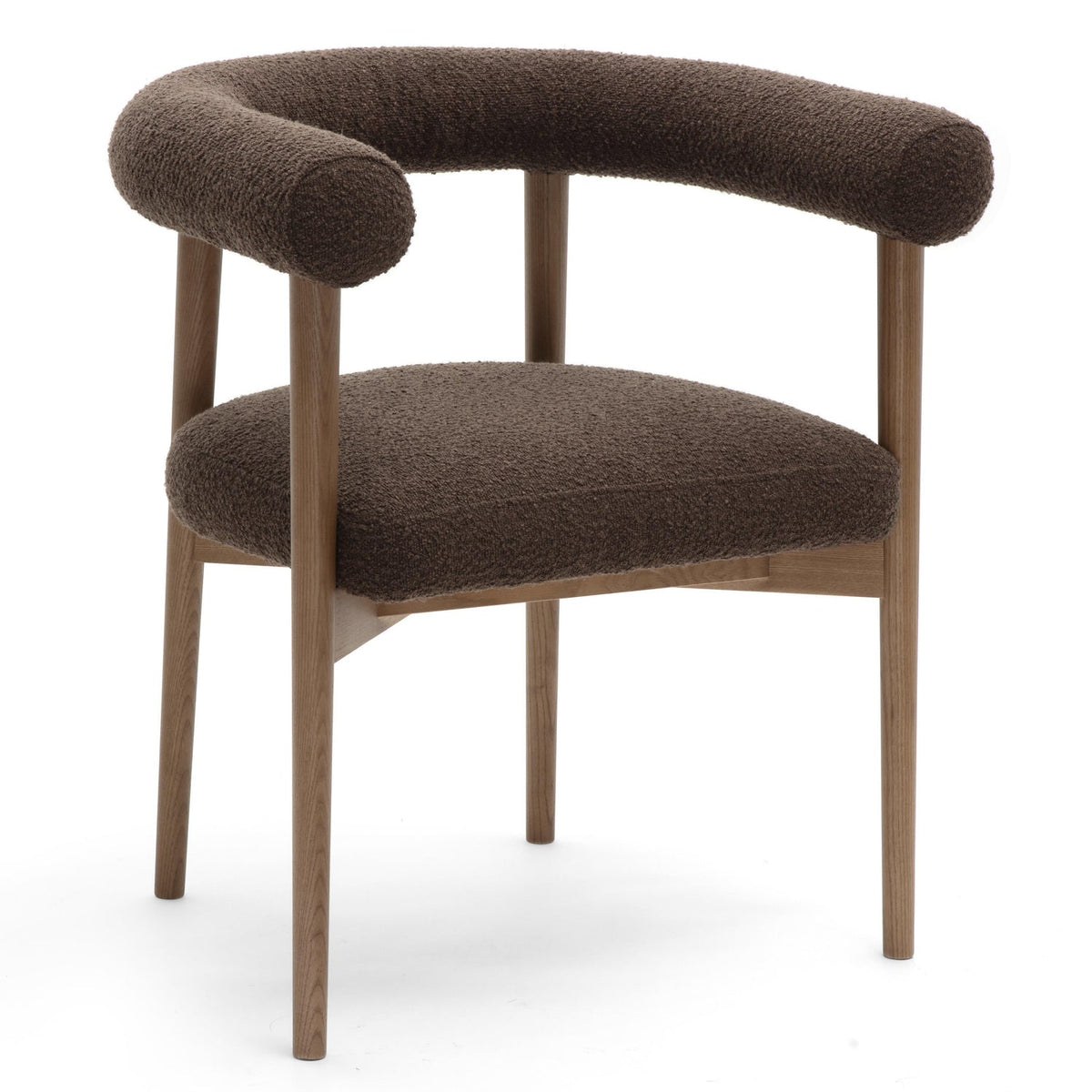 TOV Furniture Spara Performance Boucle Dining Chair in chocolate brown boucle, primary product view