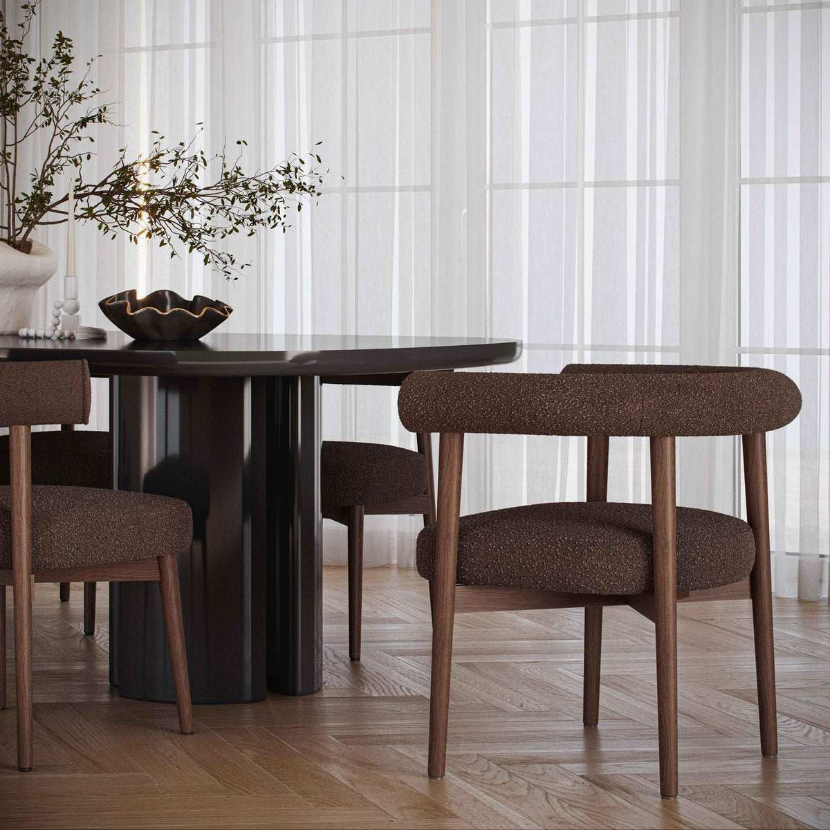 TOV Furniture Spara Chocolate Performance Boucle Dining Chair
