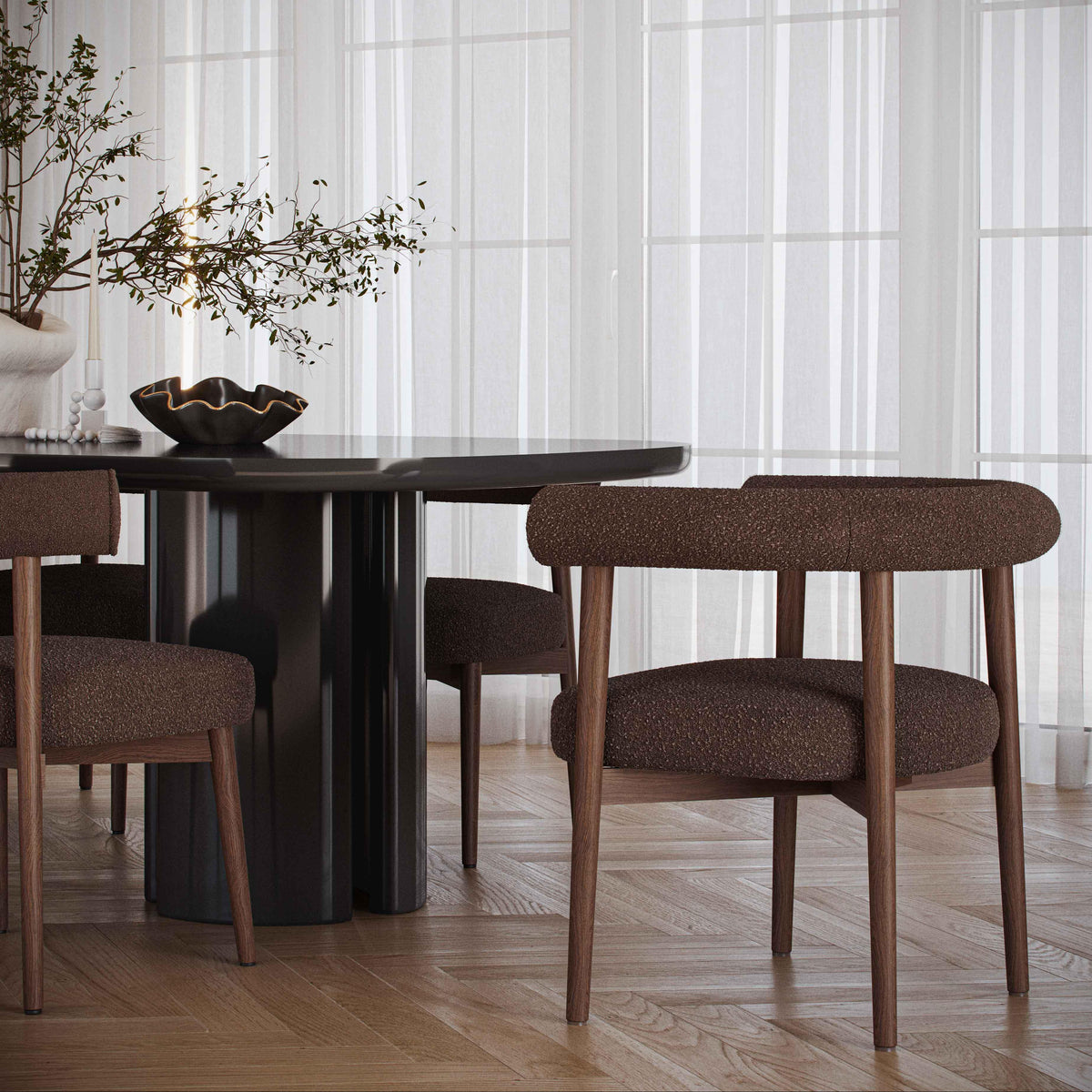 TOV Furniture Spara Chocolate Performance Boucle Side Chair