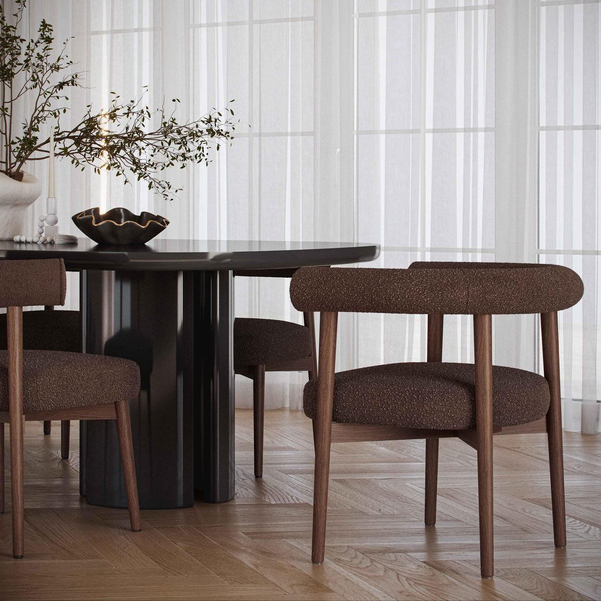 TOV Furniture Spara Chocolate Performance Boucle Side Chair