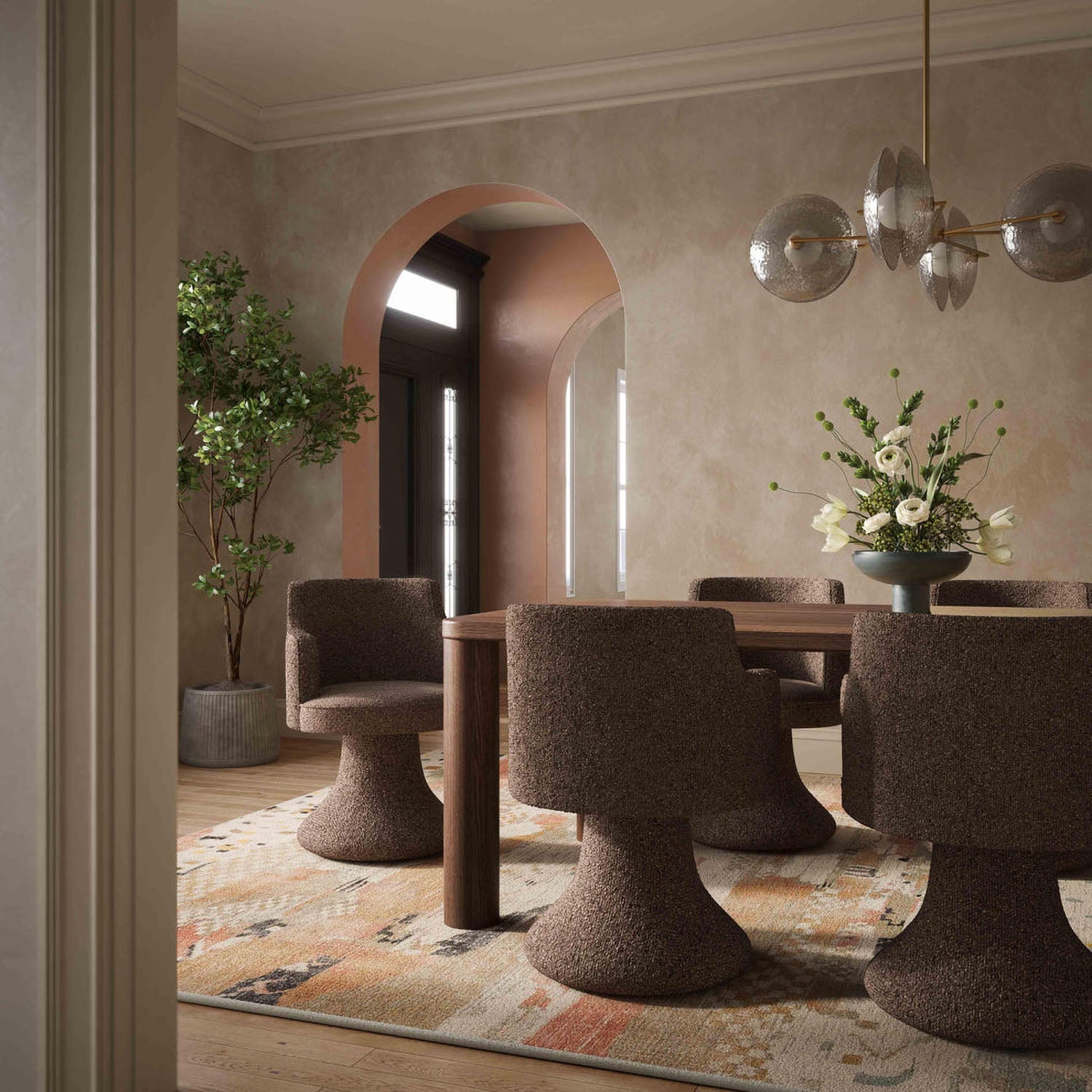 TOV Furniture Jeffree Performance Boucle Swivel Dining Chair