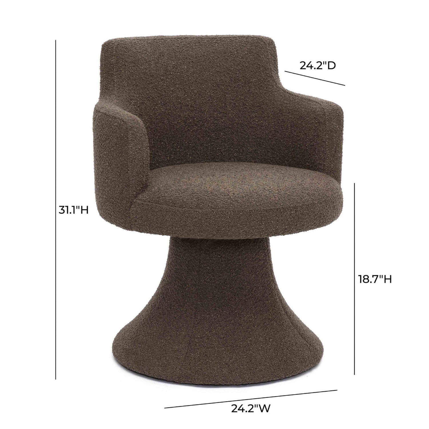 TOV Furniture Jeffree Performance Boucle Swivel Dining Chair