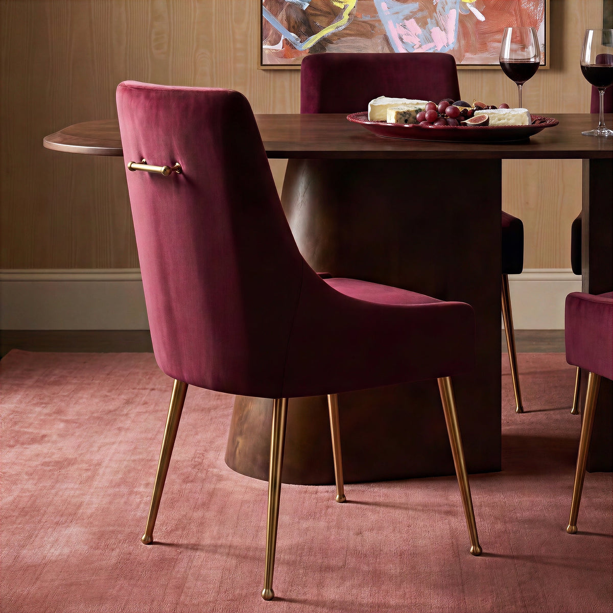 TOV Furniture Beatrix Burgundy Performance Velvet Dining Chair