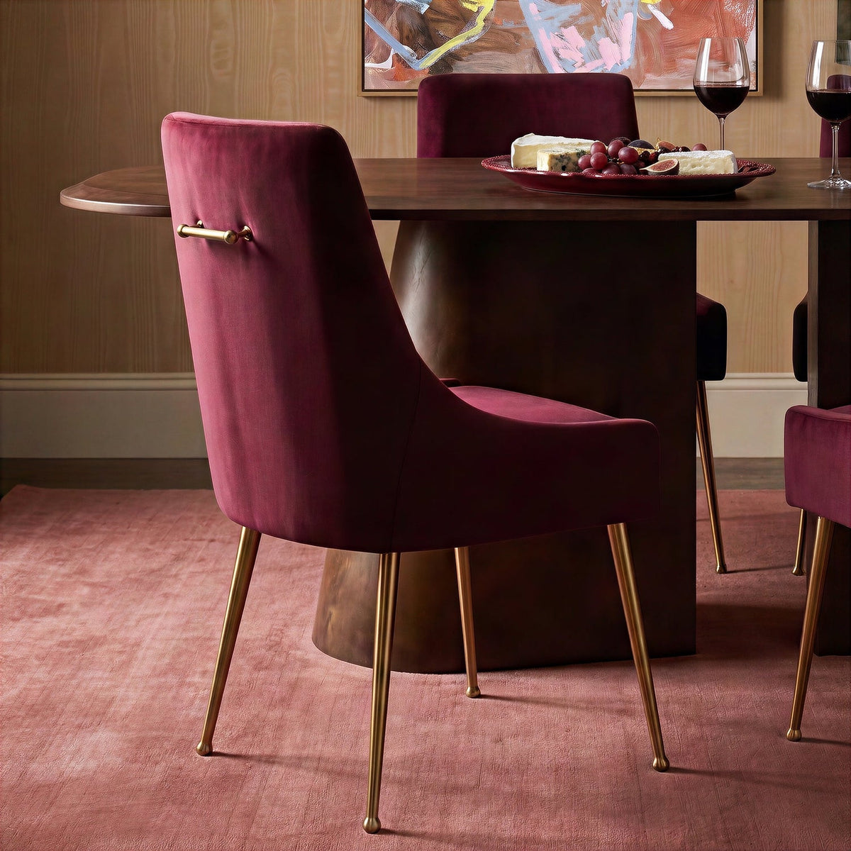 TOV Furniture Beatrix Burgundy Performance Velvet Dining Chair