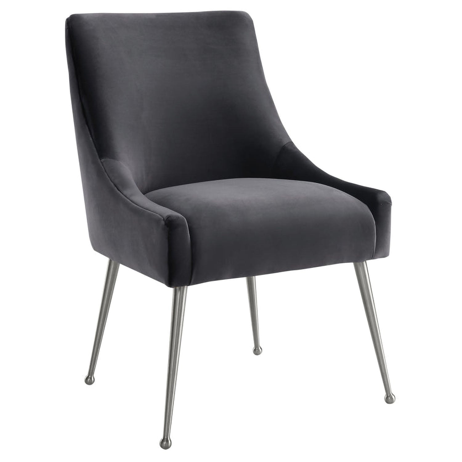 TOV Furniture Beatrix Grey Velvet Side Chair