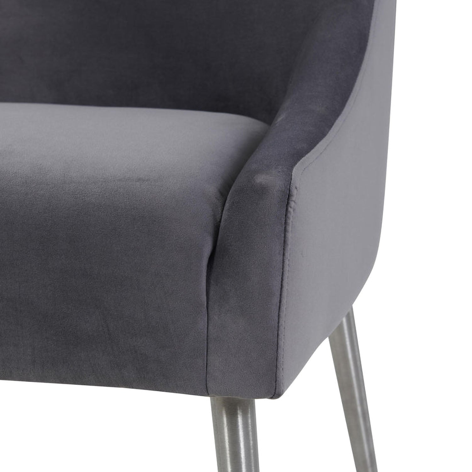 TOV Furniture Beatrix Grey Velvet Side Chair