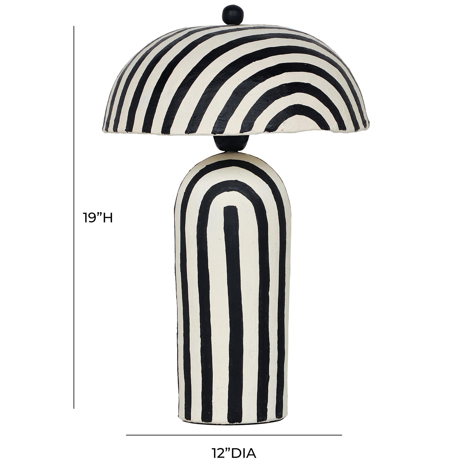 TOV Furniture Maiori Striped Papier Mache Table Lamp