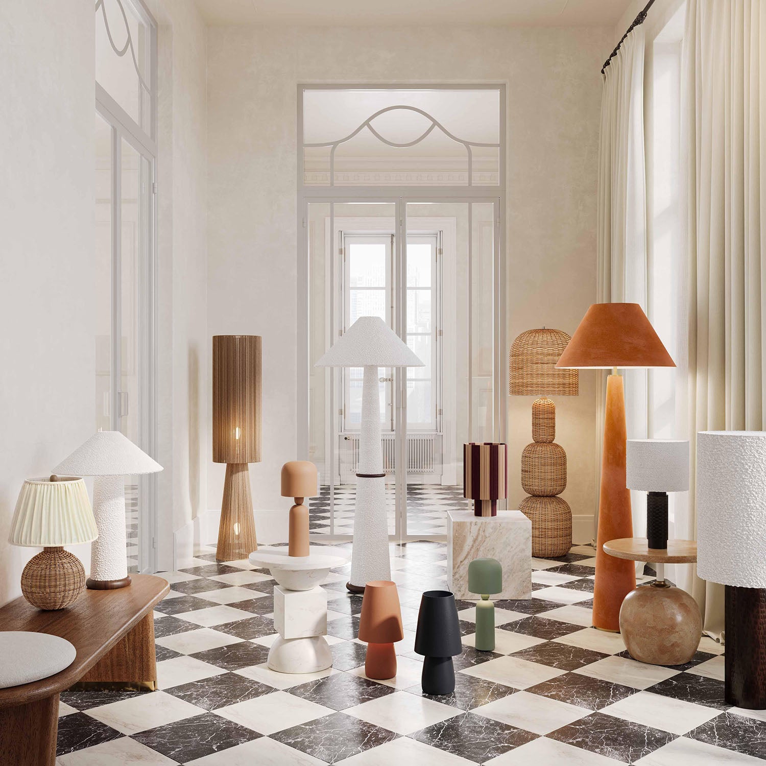 TOV Furniture Marza Natural Jute 2-Bulb Floor Lamp